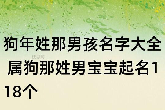 狗年姓那男孩名字大全 属狗那姓男宝宝起名118个